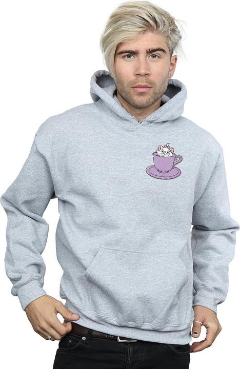 Actual product image Disney Mens Aristocats Marie In Cup Breast Print Hoodie (4XL)