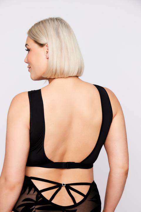 Produktbild Ulla Popken Bustier, Wild Leaves, Samtdruck, ohne Bügel (42 A, 44 A)