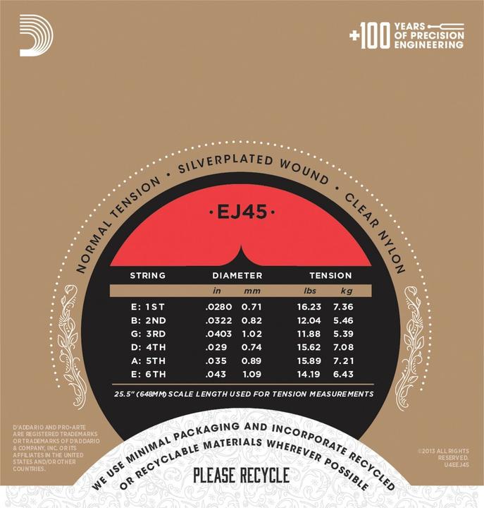 Produktbild D'Addario Ej45-3d (18x, Gitarre, 0.04")
