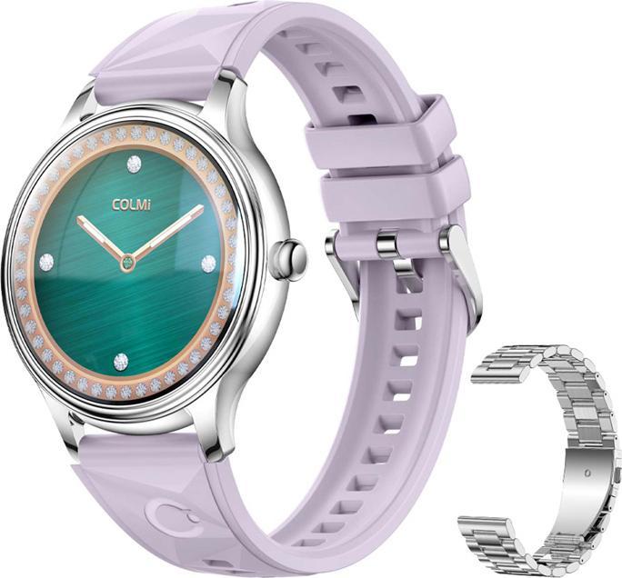 Colmi Smart Watch L28 (Silver-purple + silver steel strap)