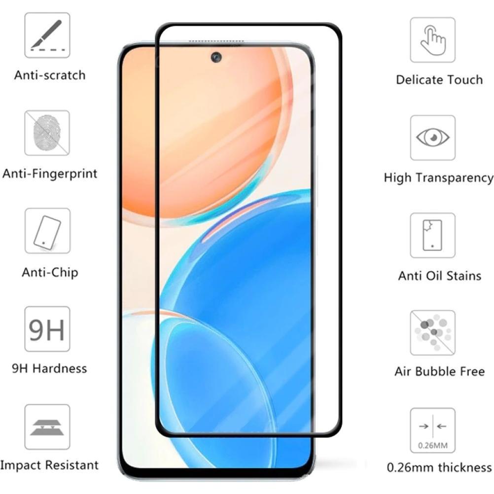 Thumbnail - Screenguard Honor X8 Full Screen Panzerglas Schutzfolie 2.5D 9H (1 Stück, Honor X8), Smartphone Schutzfolie, Schwarz