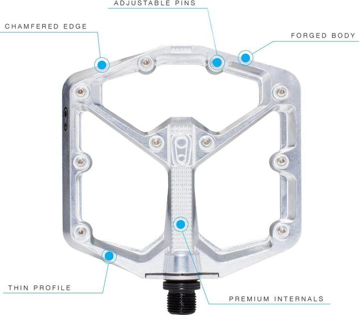 Actual product image Crankbrothers Pedal Stamp 7 large high polish silver