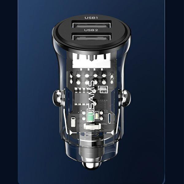 Produktbild Usams Autoladegerät USB 2 Ports - Schwarz