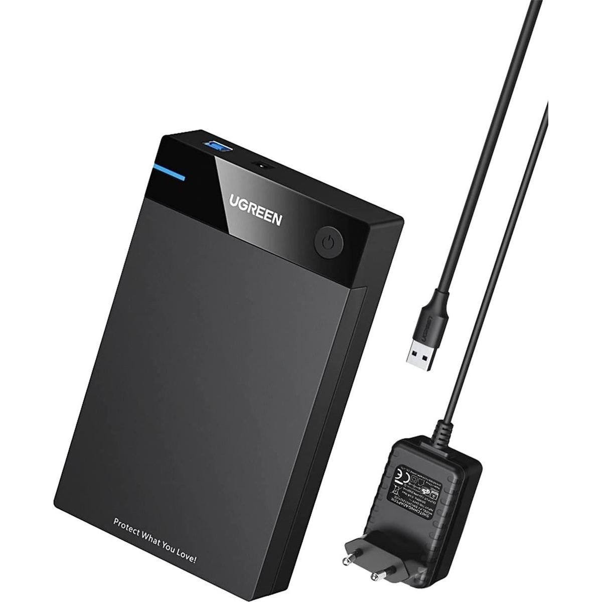 Ugreen Custodia USB 3.0 SATA per hard disk da 3.5" e SSD (3.5"), Case per hard disk, Nero