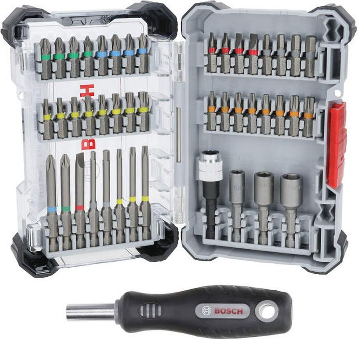 Bosch Professional Bit Set Extra Hard 44+1 (Allen screw, Cross Phillips PH, Cross Pozidriv PZ, Hexagon socket TX)