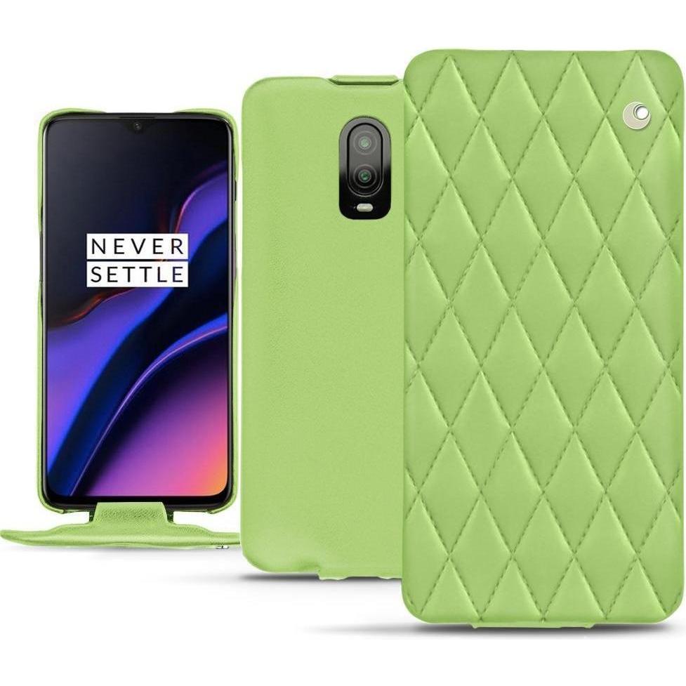 Noreve Lederschutzhülle vertikal (OnePlus 6T), Smartphone Hülle, Grün