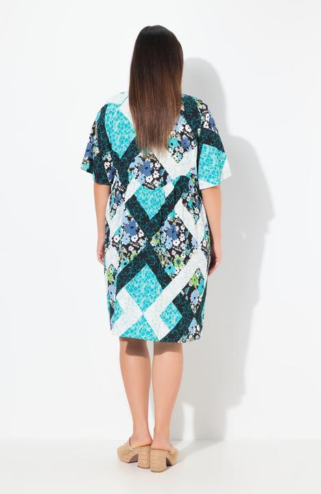Produktbild Ulla Popken Kleid, A-Linie, Tunika-Ausschnitt, Halbarm (56)