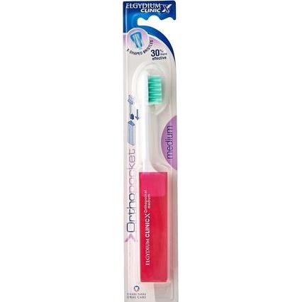 Elgydium, Handzahnbürste, Clinic Orthopocket Pocket Orthodontic Medium Toothbrush