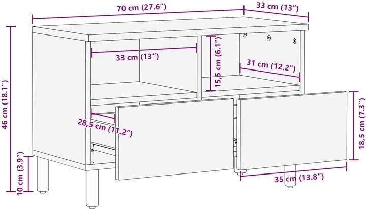 Actual product image vidaXL TV-Schränk (33.50 x 33 x 46 cm)