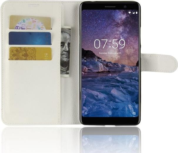 Produktbild MU Classic Litchi Leder Bookcover Series (Nokia 7 Plus)