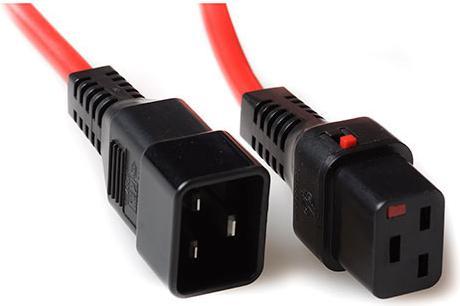 Produktbild Iec Lock 230V connection cable C19 lockable - C20 red 2.00 m (2 m)