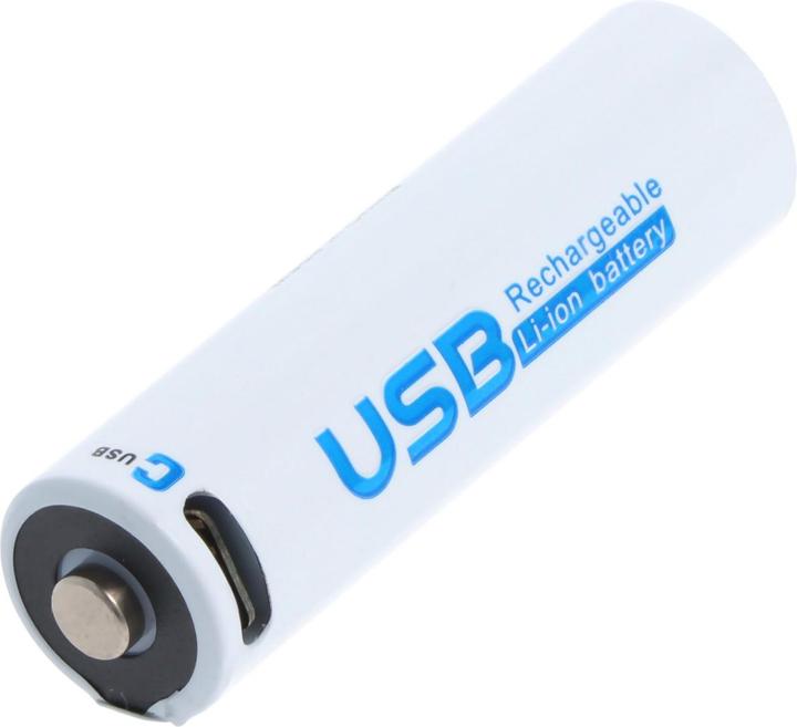 Actual product image AccuCell Akku 14500, AA, Li-ion, 1,5V, 1, 2,55Wh, mit USB-C Charging Port (AA, 1700 mAh)