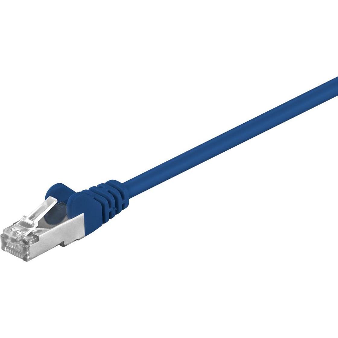 Goobay CAT 5e Patchkabel, SF/UTP, Blau, 1 m (SF/UTP, CAT5e, 1 m), Netzwerkkabel