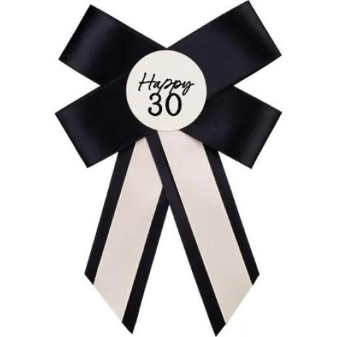 Partydeco Rosette 30. Geburtstag – Accessoire in Creme-Schwarz