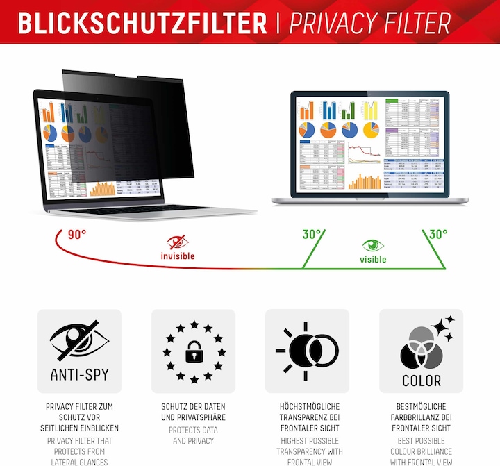 Actual product image Displex Privacy Safe, Laptop Blickschutzfilter (15.60", 16 : 9)