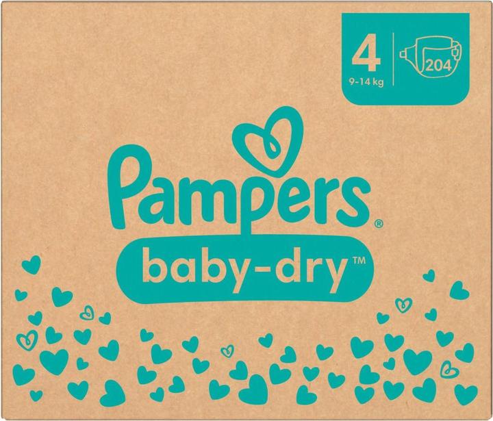 Immagine prodotto Pampers Baby-Dry (Dimensione 4, Pacco mensile, 204 Pezzo/i)