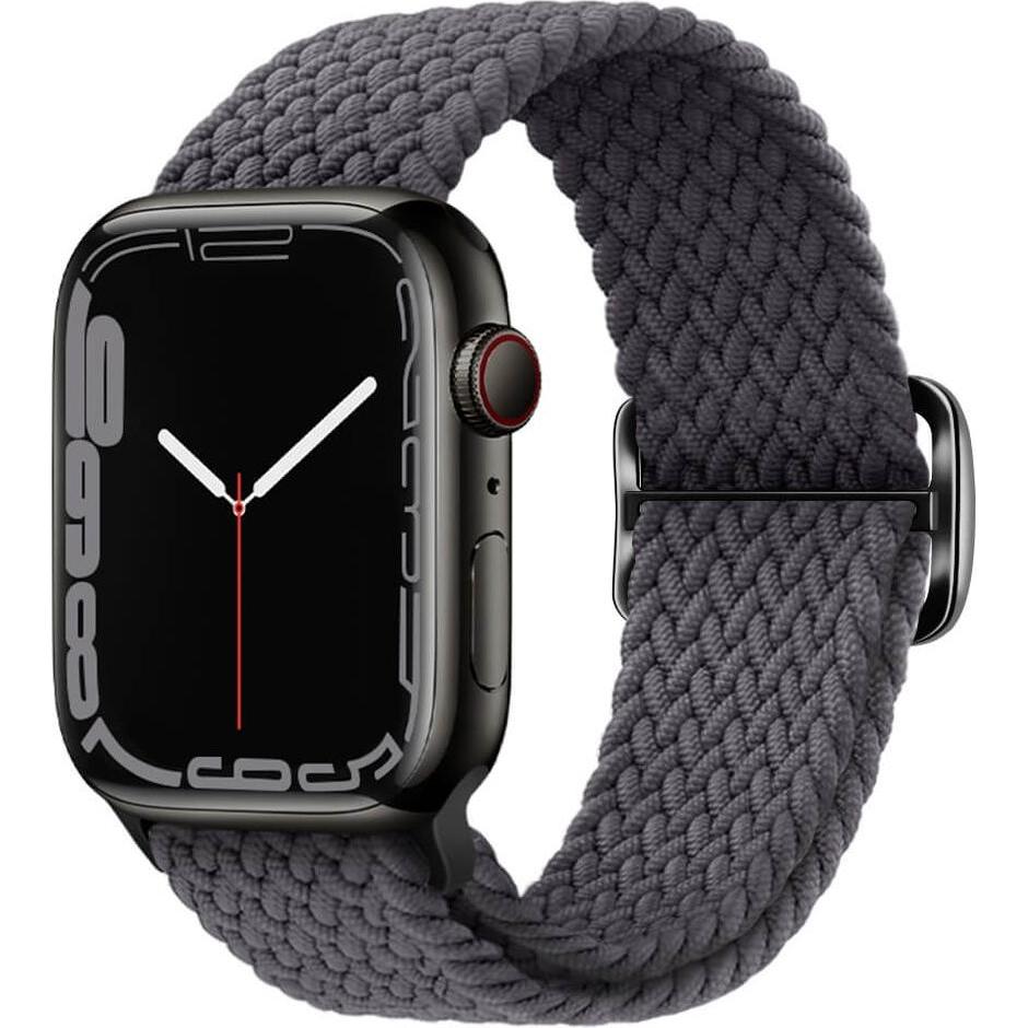 Cover-Discount Apple Watch 42/41/40mm - Nylon Stoff Ersatzarmband geflochten (Nylon), Uhrenarmband, Grau