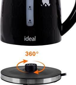 Produktbild Ideal Wasserkocher 1 8 l Leistung 1500 W glänzend schwarz (1.80 l)