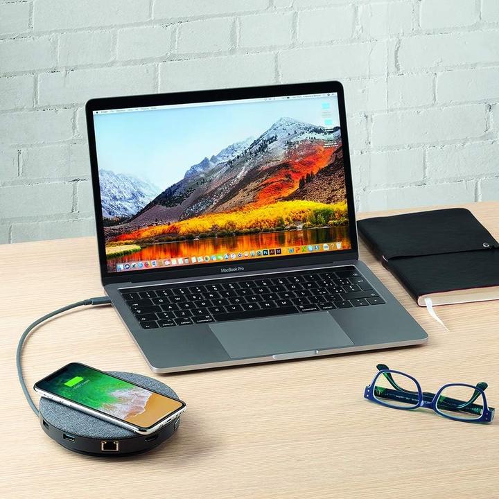 Produktbild Aiino 11-in-1 Multi-Port-Adapter mit QI Wireless Charging, USB 3.0, VGA, HDMI 4K, Ethernet, SD-Reader (USB-C, 11 Ports)