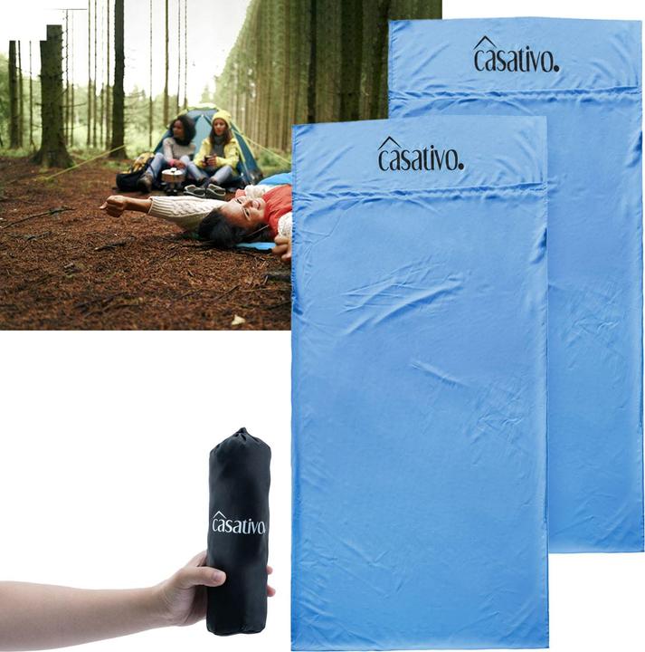Actual product image Casativo Set of 2 ultralight hut sleeping bags made of breathable microfibre (210 cm)