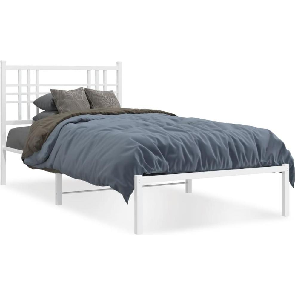 VidaXL, Bett, Bettgestell mit Kopfteil (90 x 200 cm)