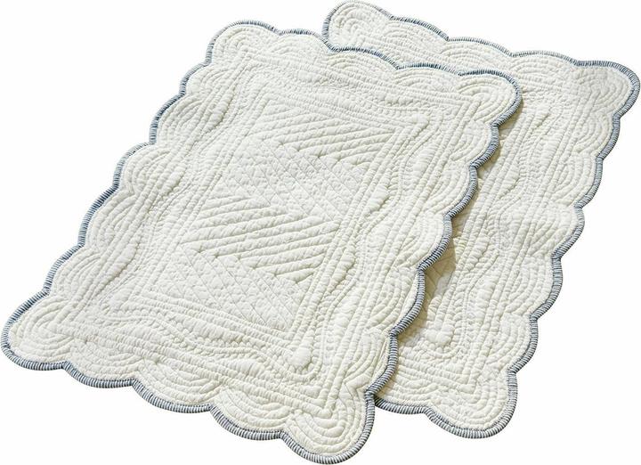 Image du produit Loberon Set de table 2 pièces Fontienne blanc (2 pcs, 45 x 35 cm)