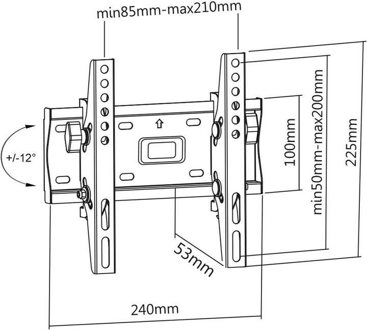 Image du produit Maclean Mur de montage (Mur, 25 kg, 13" - 42")