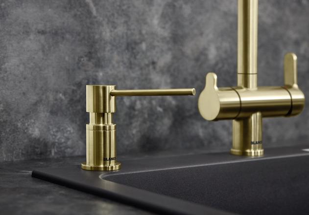 Actual product image Blanco LATO washing-up liquid dispenser satin platinum | Suitable for all kitchen taps |