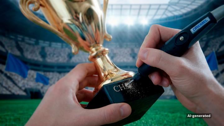 Produktbild Dremel 3000 Champions Editie - Multitool - Met gratis kampioensbeker om zelf te graveren (Multifunktionswerkzeug, Rotationswerkzeug)