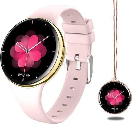 Actual product image Wotchi AMOLED Smartwatch DM75 - Gold - Pink