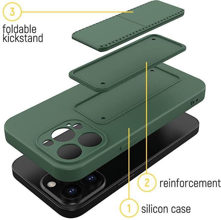 Actual product image Wozinsky Kickstand Case silicone stand cover for Xiaomi Redmi 10 navy blue (Xiaomi Redmi 10)