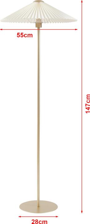 Image du produit Lux.Pro Stehleuchte Appledore Metall 147 cm Goldfarben/Weiss (E27)