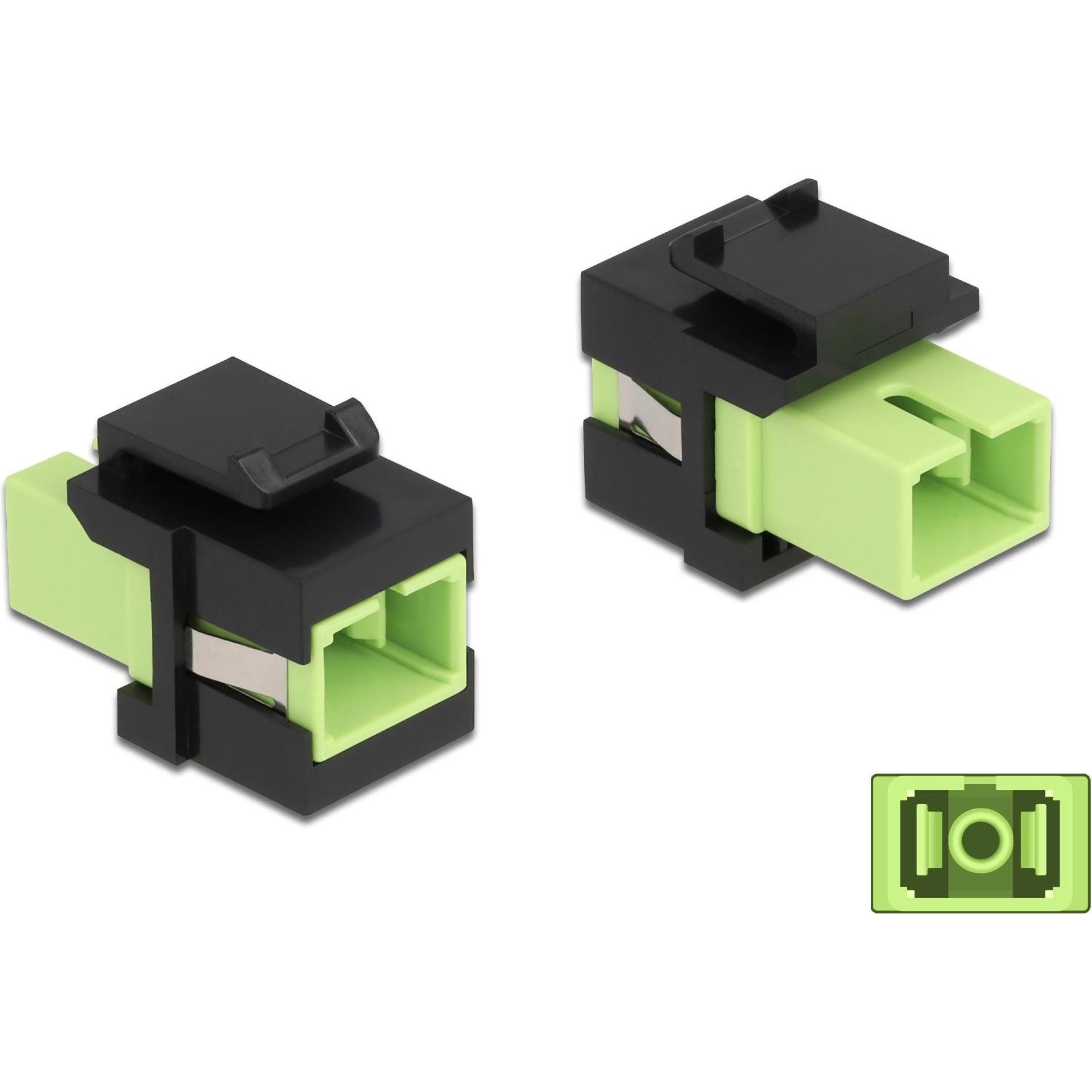 Delock Keystone Modul SC Simplex Buchse zu SC Simplex Buchse lindgrün / schwarz (0.03 m), Netzwerkkabel