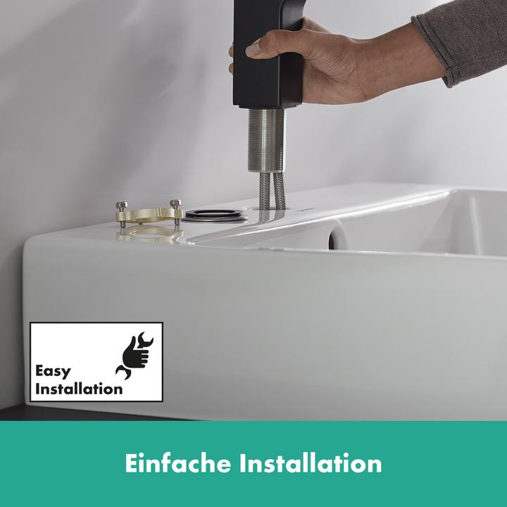 Productafbeelding hansgrohe HG hoofddouche Vernis Shape 230 1jet EcoSmart mat zwart (1 Type balk, 8.70 l/min)