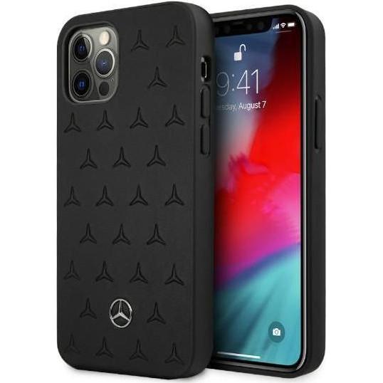 Mercedes MEHCP12LPSQBK iPhone 12 Pro Max 6,7" czarny/black hardcase Leather Stars Pattern (Apple iPhone 12 Pro Max), Sma...