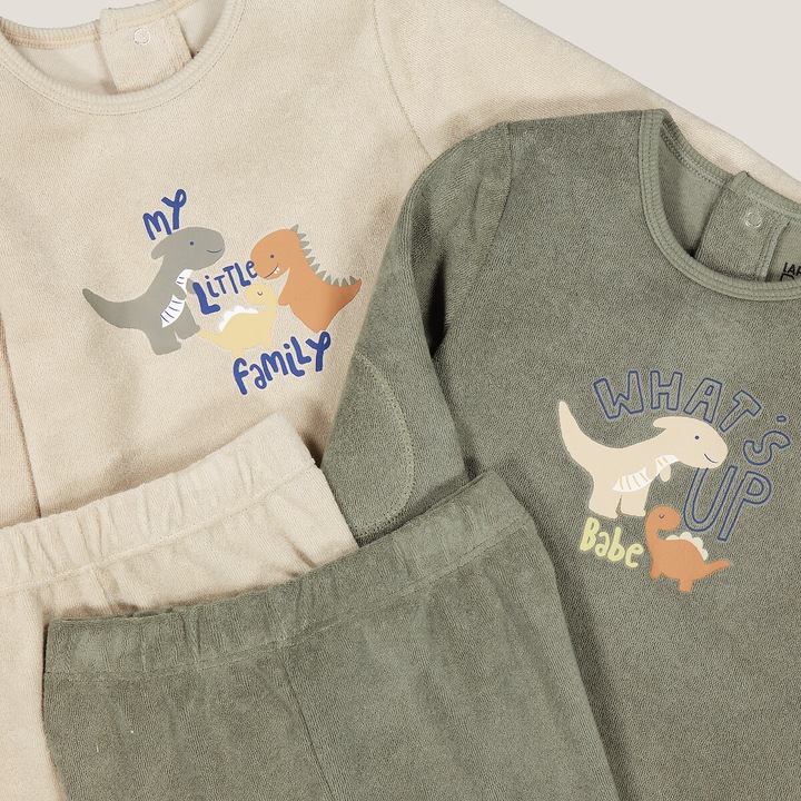 Actual product image La Redoute Collections 2-pack towelling pyjamas dinosaurs (86)