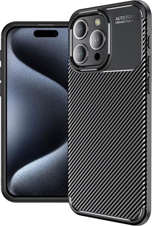 Produktbild Screenguard Apple iPhone 15 Pro Max Hülle Carbon Design TPU Case (Apple iPhone 15 Pro Max)