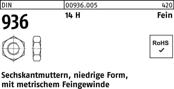 Produktbild Sechskantmutter DIN 936 M 42 x 3 14 H (M42)