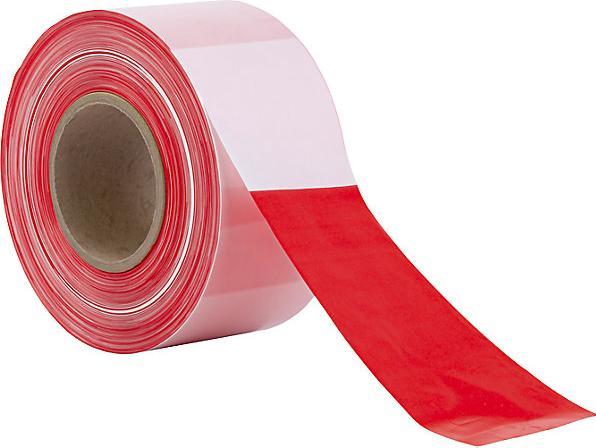 Image du produit kaiserkraft Ruban de chantier, extrêmement résistant à la déchirure, rouge/blanc, à partir