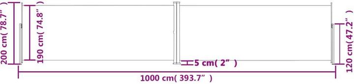 Produktbild vidaXL Seitenmarkise (10 m)