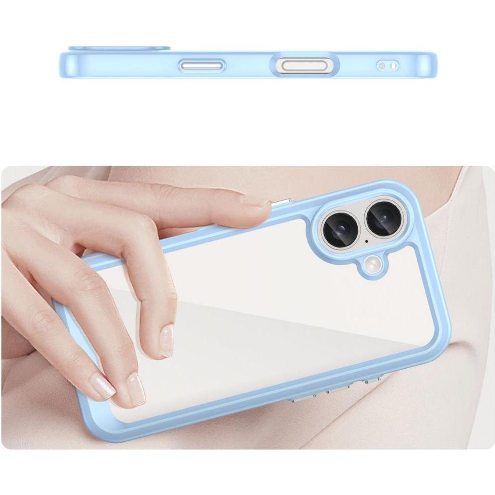 Thumbnail - Hurtel Outer Space Case with Gel Frame for iPhone 16 - Blue (Apple iPhone 16), Smartphone Hülle, Blau