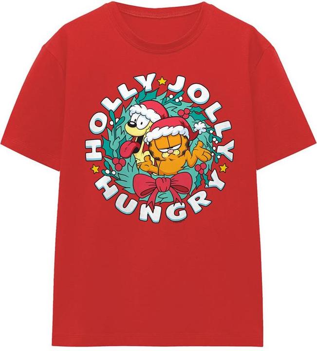 Actual product image Garfield Womens/Ladies Holly Jolly Hungry Odie Christmas T-Shirt (XXL)