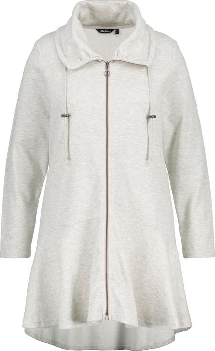 Actual product image Ulla Popken Rounded Hi-Low Hem Zip Front Tunic Sweatshirt (46, 48)