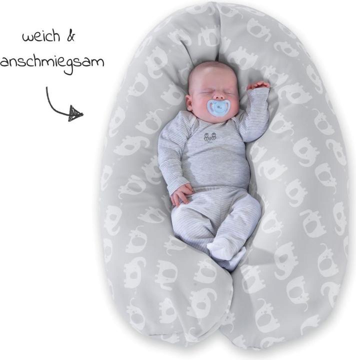 Immagine prodotto Theraline Copricuscino di ricambio per cuscino per allattamento Das Komfort 180 cm - branco di elefanti