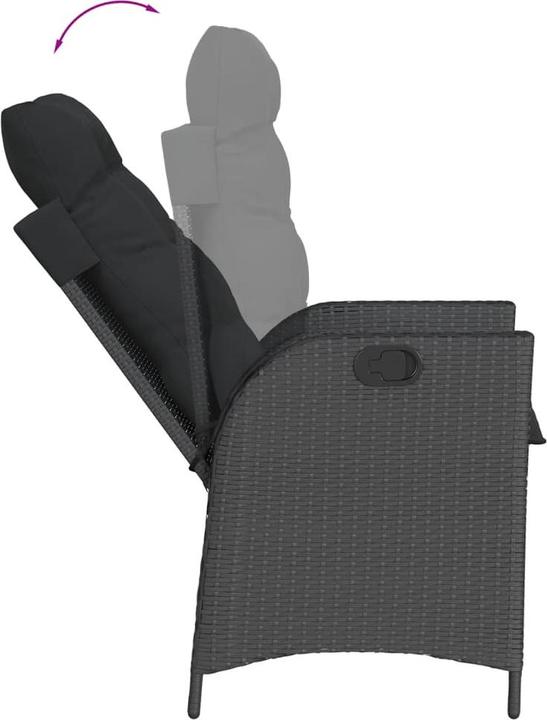 Produktbild VidaXL Gartenmöbel Essgruppe Gartengarnitur Sitzgruppe 7tlg. Schwarz Poly Rattan (200 cm)