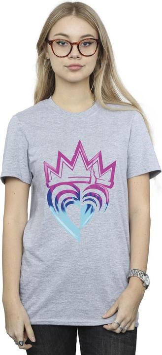 Actual product image Disney Womens/Ladies Descendants Pink Crown Cotton Boyfriend T-Shirt (XL)
