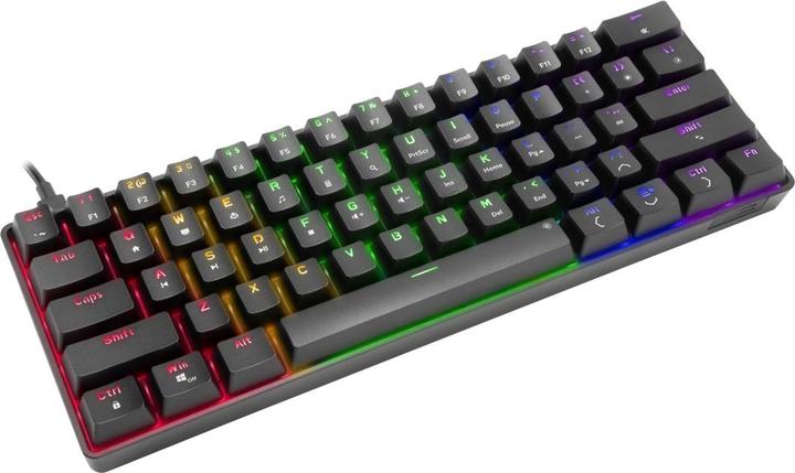 Produktbild Speedlink - ATMOS RGB Rainbow Mechanical 60% Gaming Keyboard with brown switches, black - US layout (US, Kabelgebunden, Kabellos)