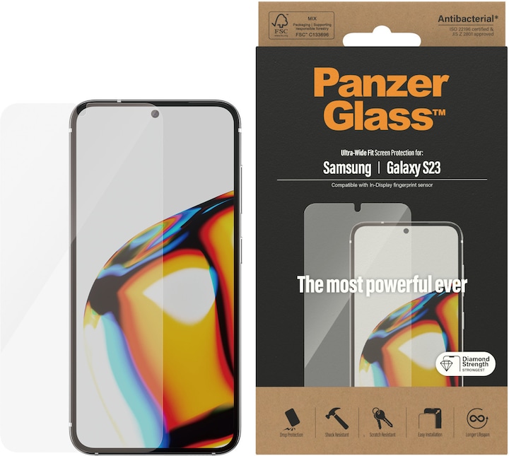 PanzerGlass Protezione dello schermo Ultra Wide Fit (1 Pezzo/i, Samsung Galaxy S23+)