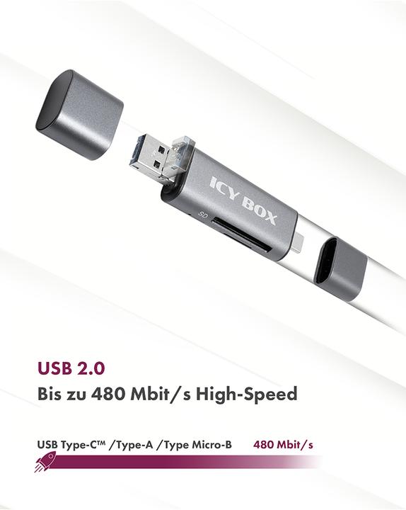 Actual product image Icy Box Ib-Cr200-C Sd (USB, USB 2.0 Micro-B)
