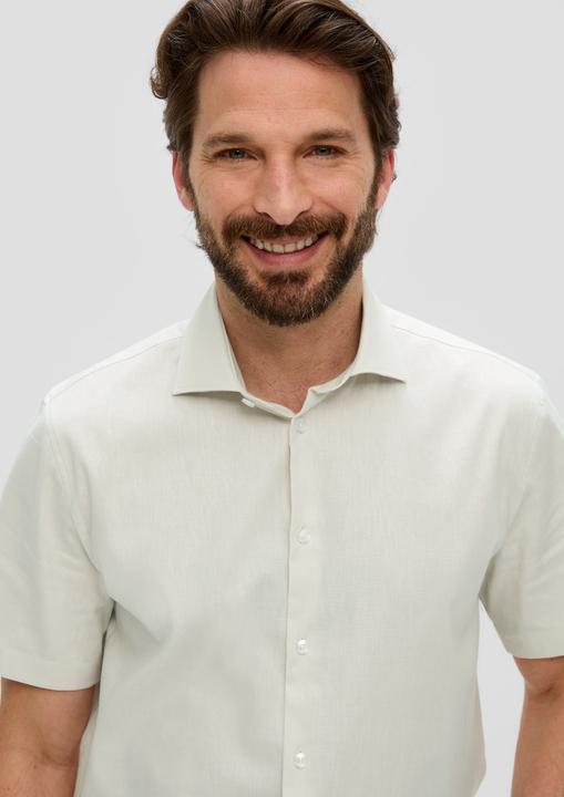 Immagine prodotto s.Oliver Hemd Kurzarmhemd aus Baumwoll-Leinenmix (38)